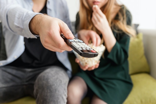 Two People Watching a Movie