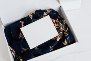 Article of clothing in a white box