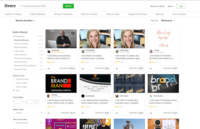 Business Name Generators Fiverr