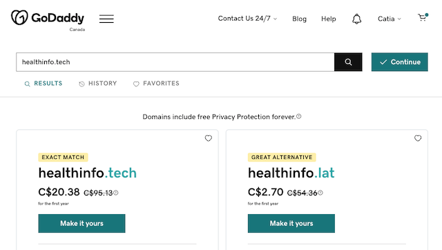 healthinfo.tech domain search