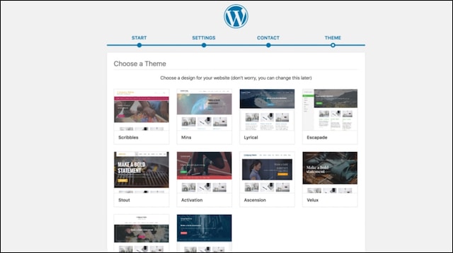 Make a Website MWP Choose Theme