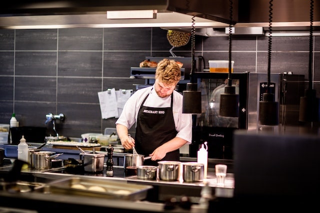 Man working in commercial kitchen