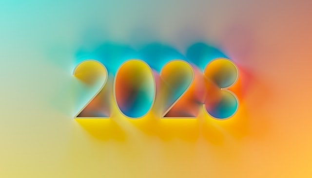 Multi-coloured 2023 graphic