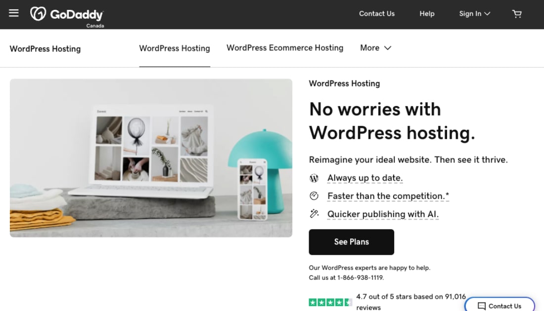 GoDaddy WordPress hosting