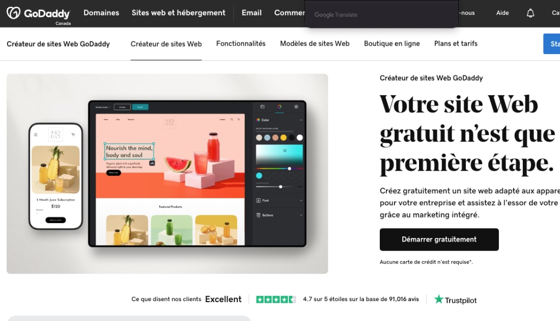 Createur de sites web GoDaddy