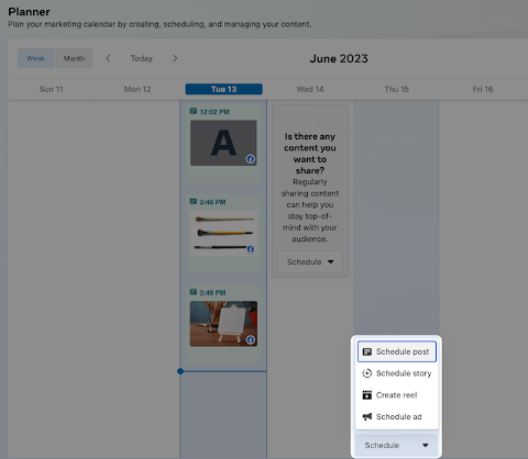 How to schedule a post on Facebook Business step 3