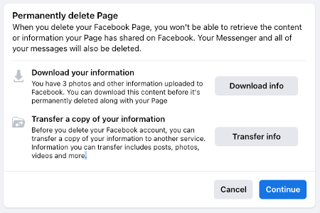 How to deactivate a Facebook Business page step 5