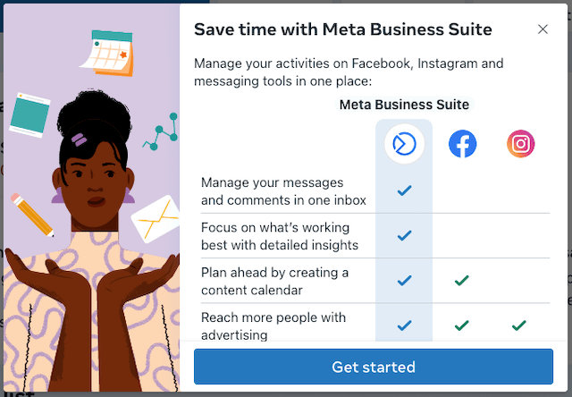 Meta business suite home page