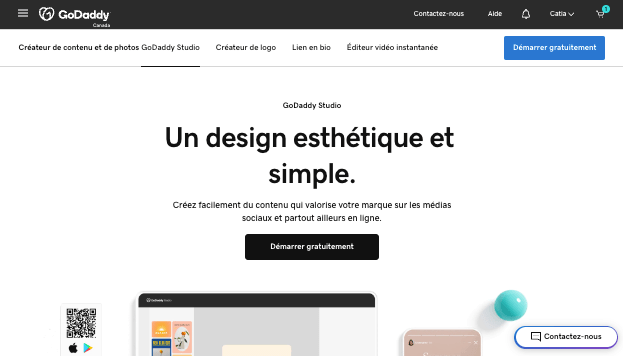 GoDaddy Studio en francais