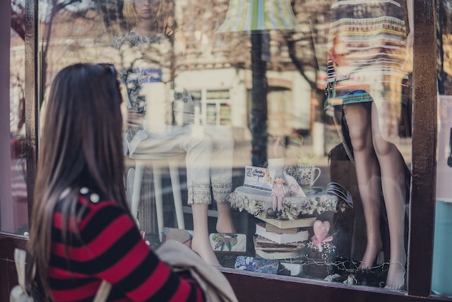 Woman window shopping