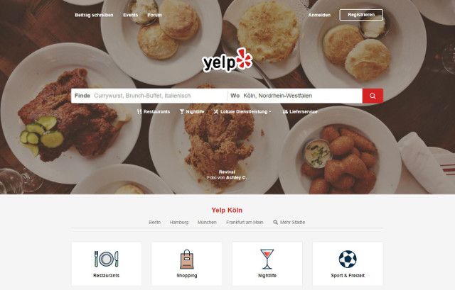 Abbildung - Anmeldung bei Yelp