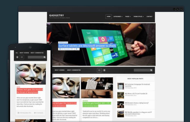 Abbildung - Resonsive WordPress-Theme Gadgetry