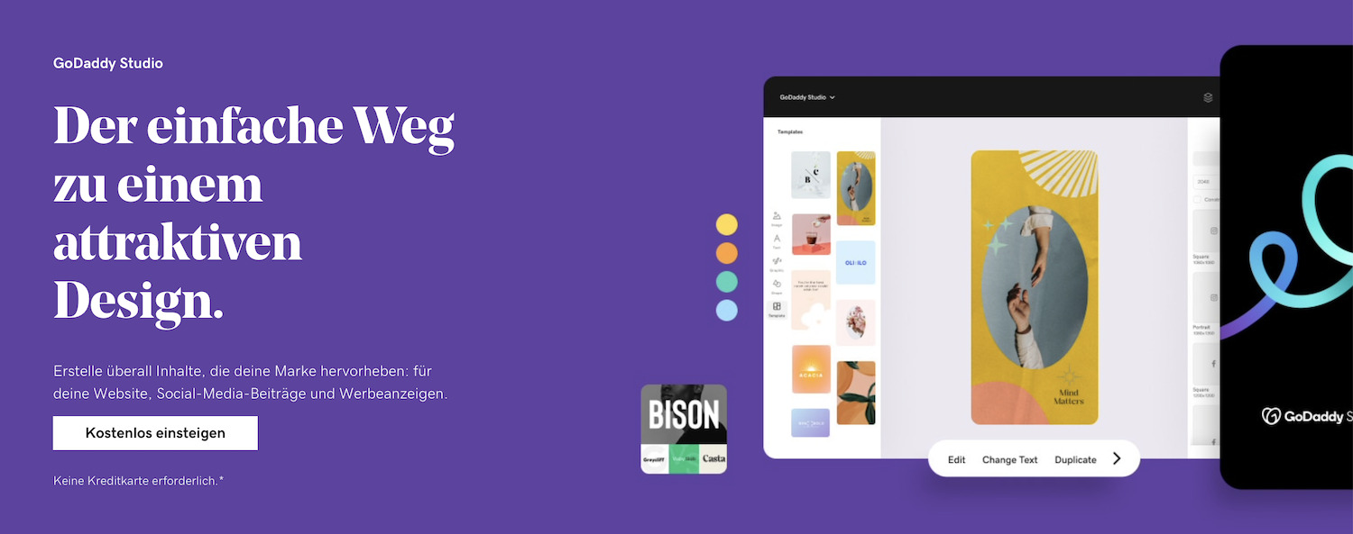 GoDaddy Studio — Erstelle eindrucksvolle Bilder und Grafiken_Studio