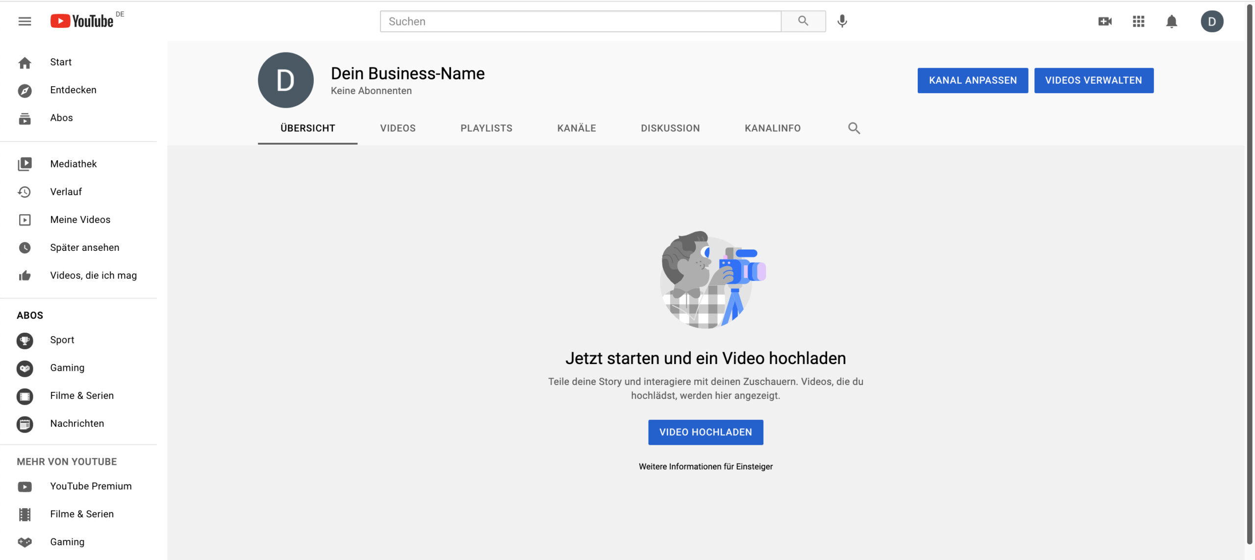 YouTube für Unternehmen_So erstellst du einen Kanal richtig_Kanal