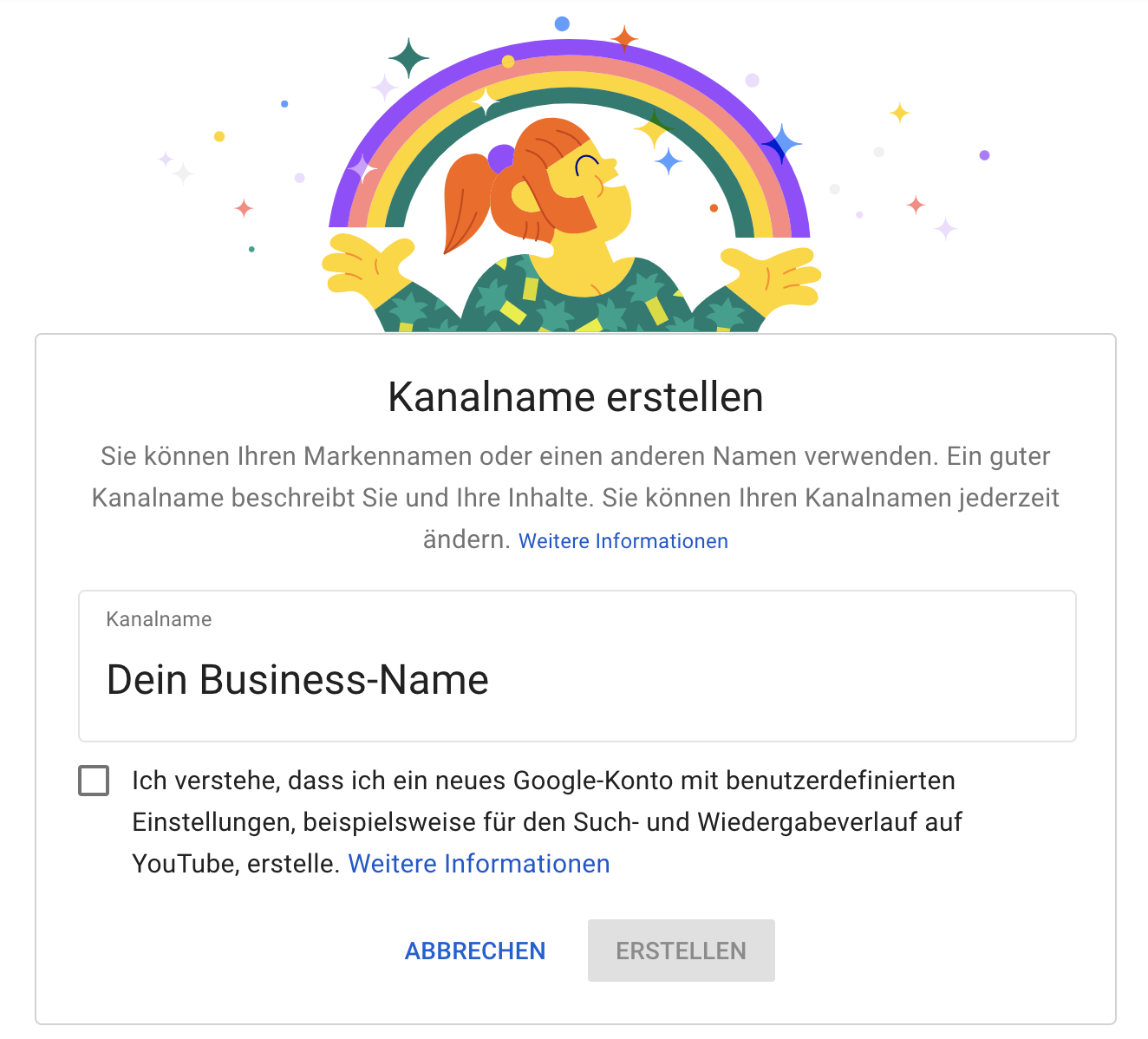 YouTube für Unternehmen_So erstellst du einen Kanal richtig_Kanalname