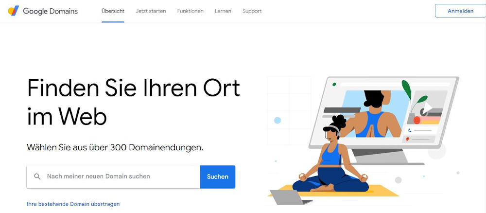 Abbildung: Webseite Google Domains