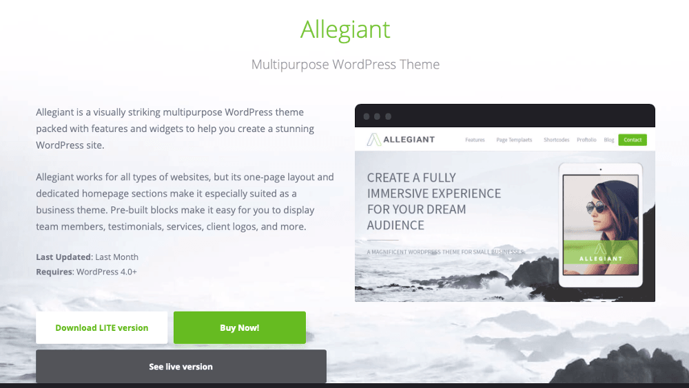 Abbildung - WordPress-Blog-Theme - Allegiant