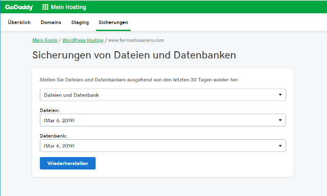 Abbildung - WordPress-Backup Management