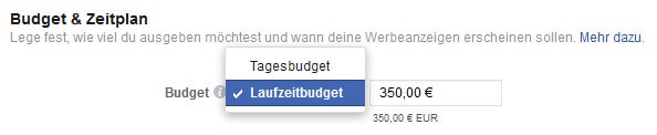 Restaurant Marketing Facebook Budget und Zeitplan