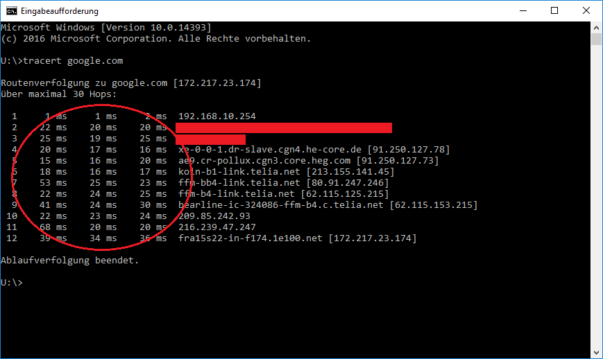 Wie ein Traceroute funktioniert zwei