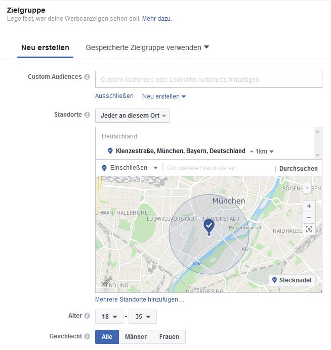 Restaurant Marketing Facebook Standorte