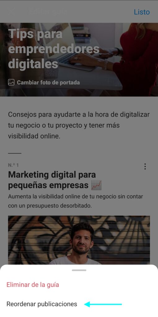 Cómo editar una guía de Instagram