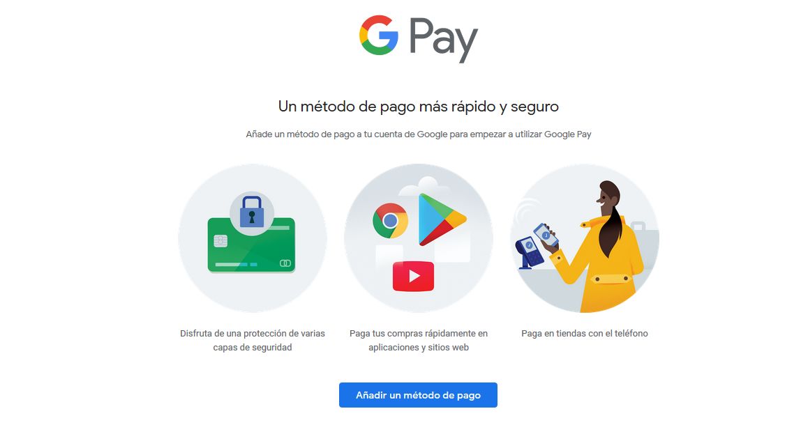 Imagen de Pay, servicio de Google, vista desde la página web.