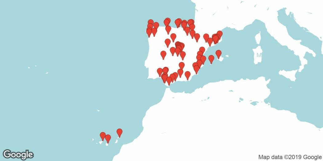 Si no sabes qué es Meetup, echa un ojo a esta imagen del mapa de España con todas las Meetup activas