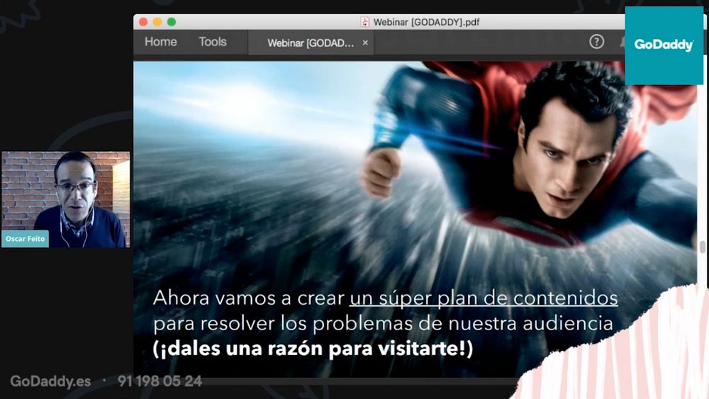 Imagen del webinar de Óscar Feito sobre planes de contenido de marketing, clave para empezar un negocio online