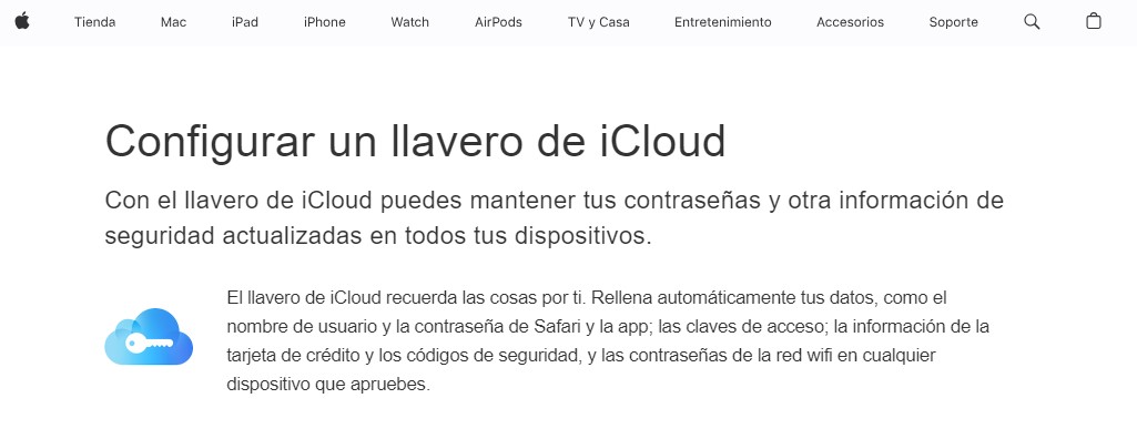 Llavero de iCloud