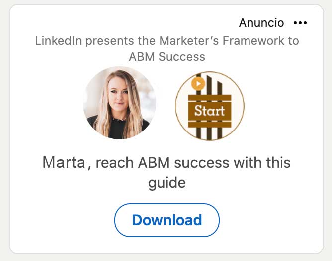 Anuncio dinámico de LinkedIn