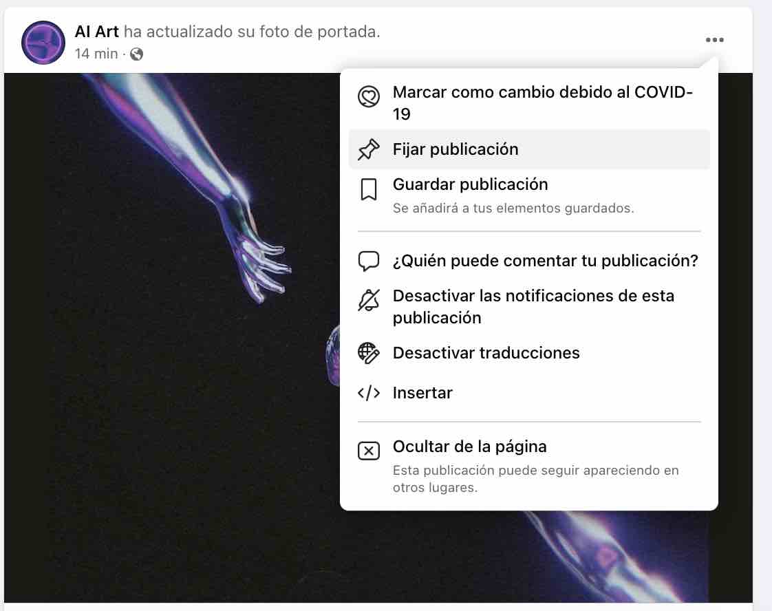 Cómo fijar una publicación en Facebook