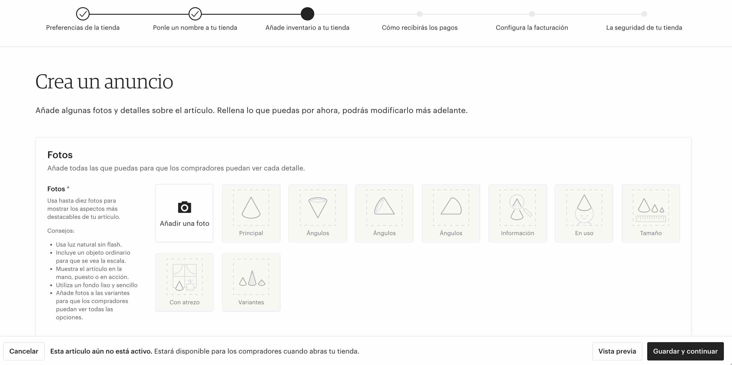 Cómo crear un anuncio en Etsy