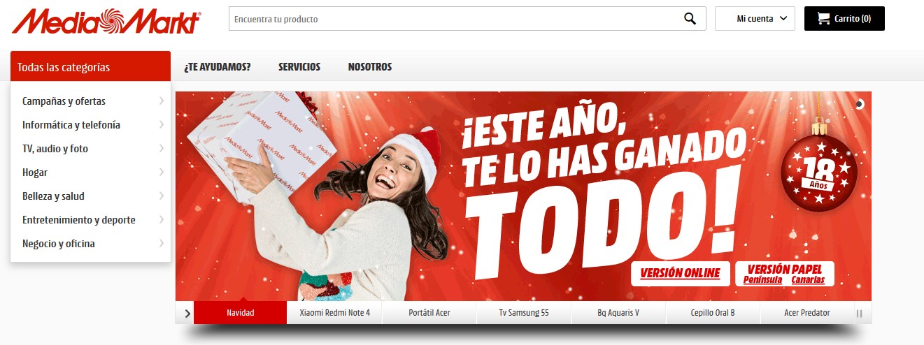 Diseño web de Navidad