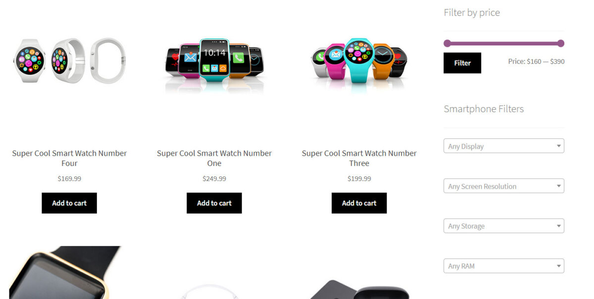 Ejemplos de filtros WooCommerce