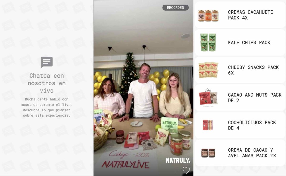 Campaña de Live Commerce de una empresa de alimentación