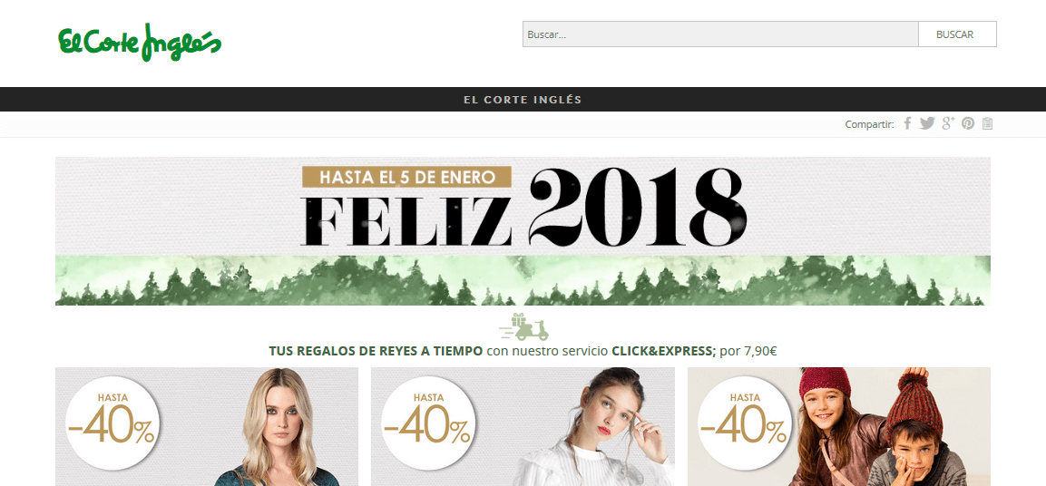 Estrategia de marketing digital El Corte Inglés Navidades 2017