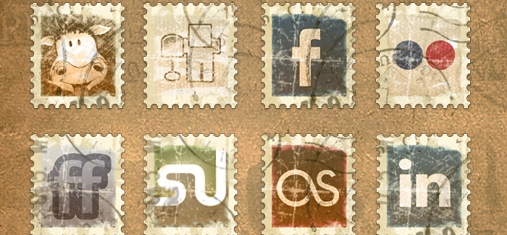 Iconos redes sociales vintage