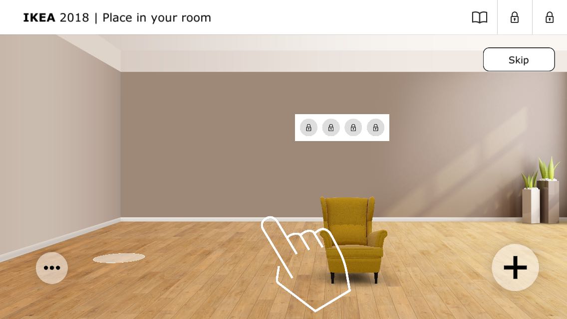 Ejemplo de realidad aumentada en la app de IKEA