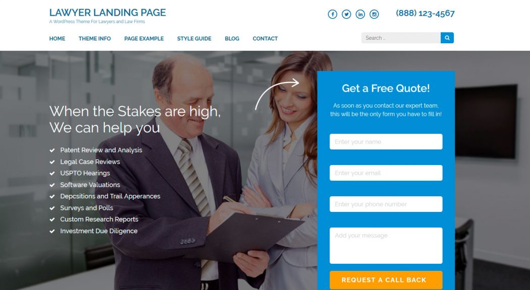 lawyer plantillas landing page gratis