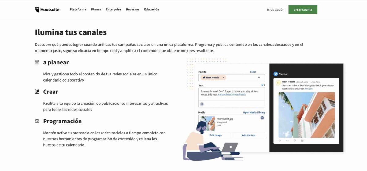 Mejores herramientas para gestionar redes sociales: HootSuite