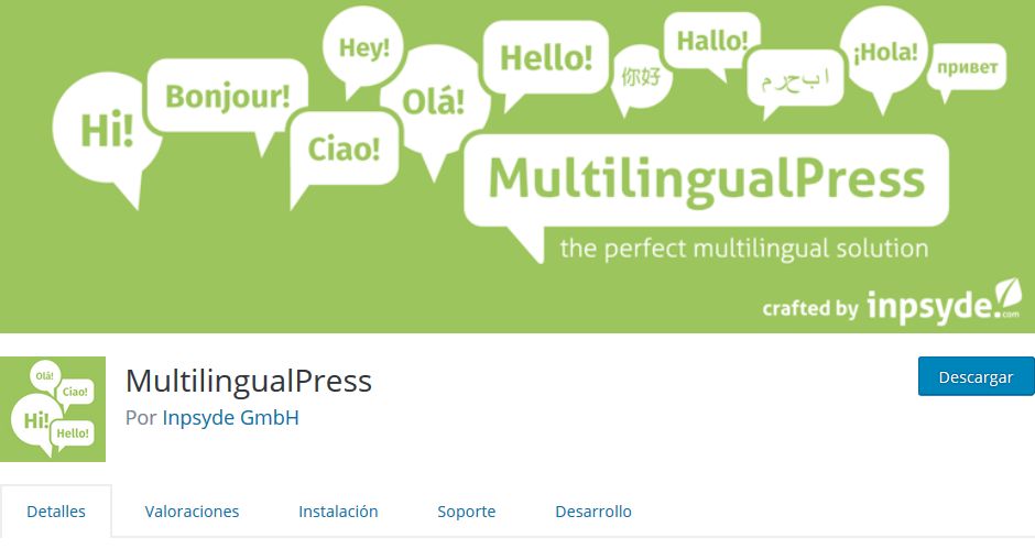 Imagen de portada de Multilingual Press, otro plugin para idiomas de WordPress