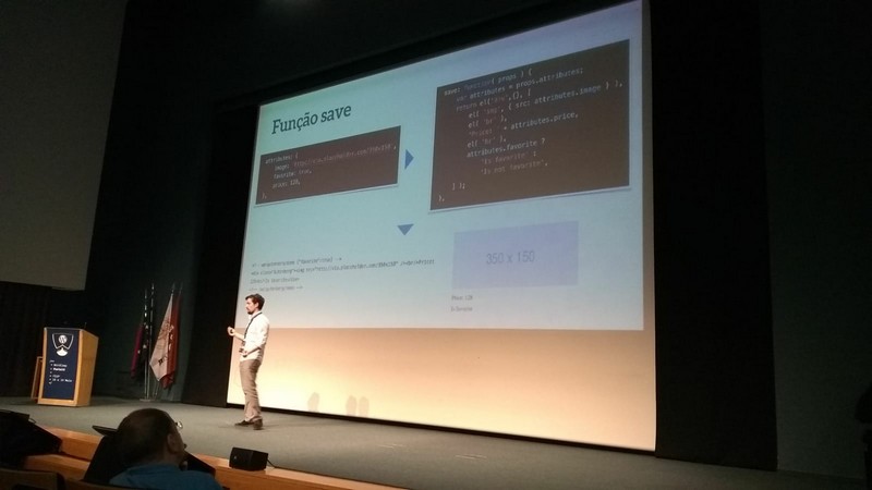 Imagen de la ponencia de Jorge Costa en la WordCamp 2018