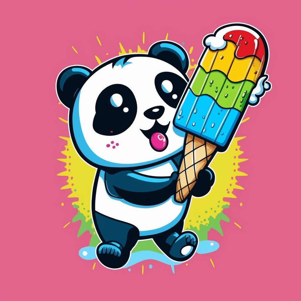 Logotipo infantil de un oso panda hecho por Inteligencia Artificial