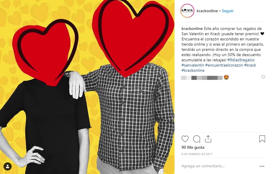 Ejemplo de sorteo en Instagram de KrackOnline.com