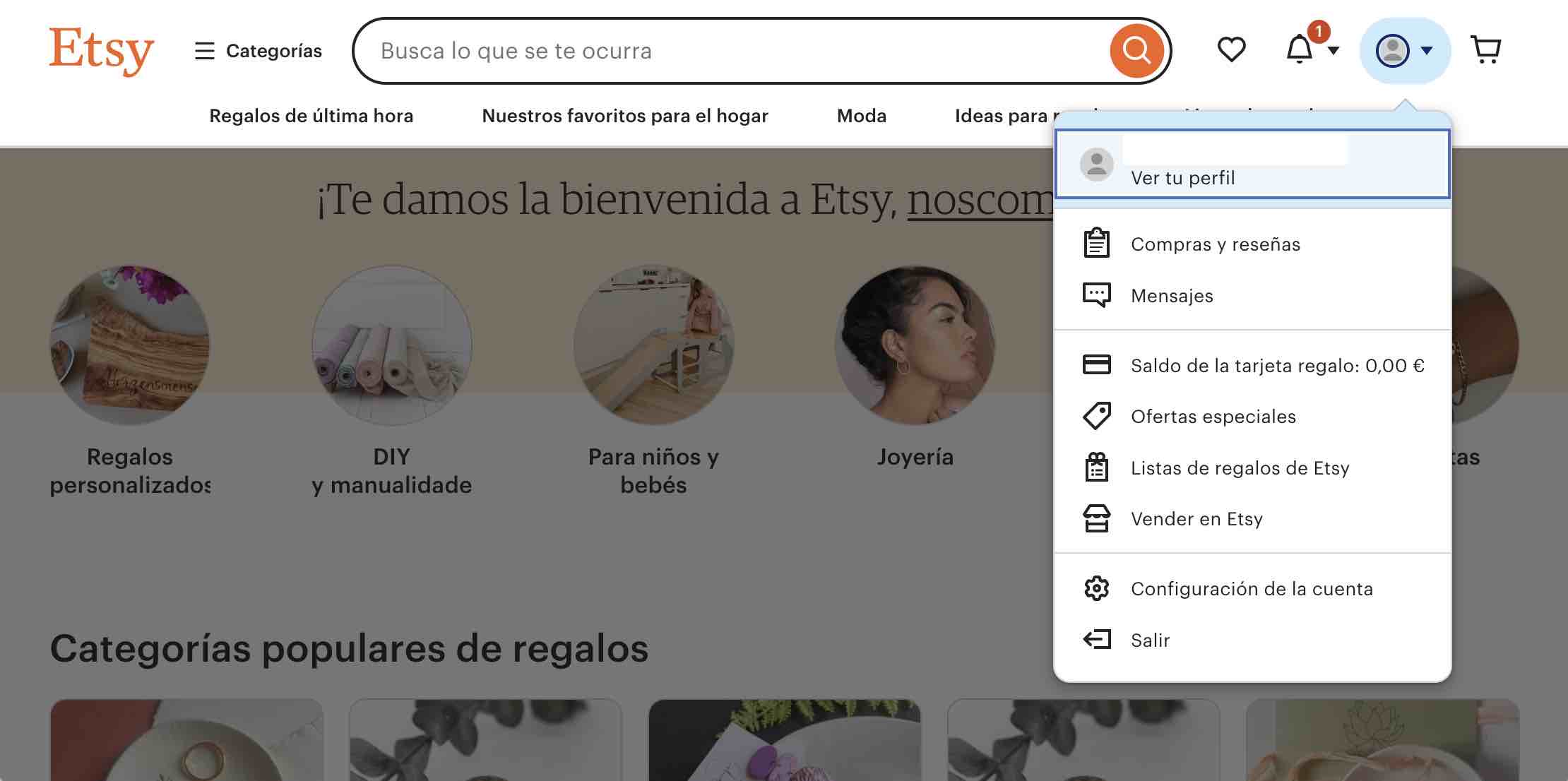 Cómo ver tu perfil en Etsy