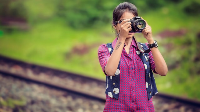 Digital Marketing Work Woman Taking Photographs