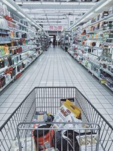 Grocery Cart with Groceries in It