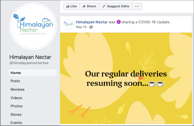Himalayan Nectar Facebook Post Related to COVID-19