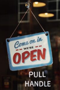 Lead Generation Process Open Sign on Shop Door